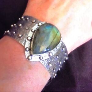 Labradorite 925 Sterling Silver Cuff Bracelet